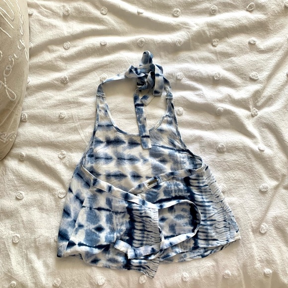 Billabong Festival Vibes Blue Tie-Dye Halter Top - Picture 7 of 10